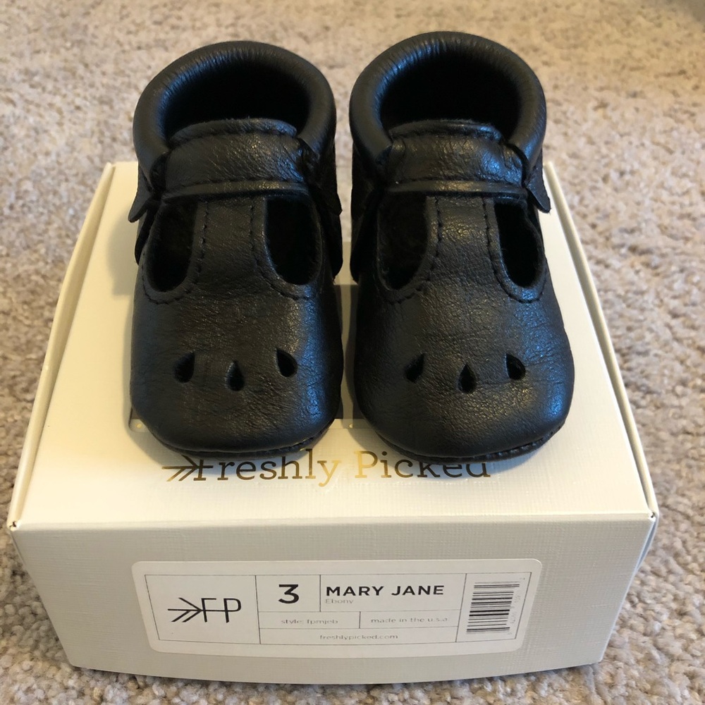 Black Freshly Picked Mary Jane Moccasins!